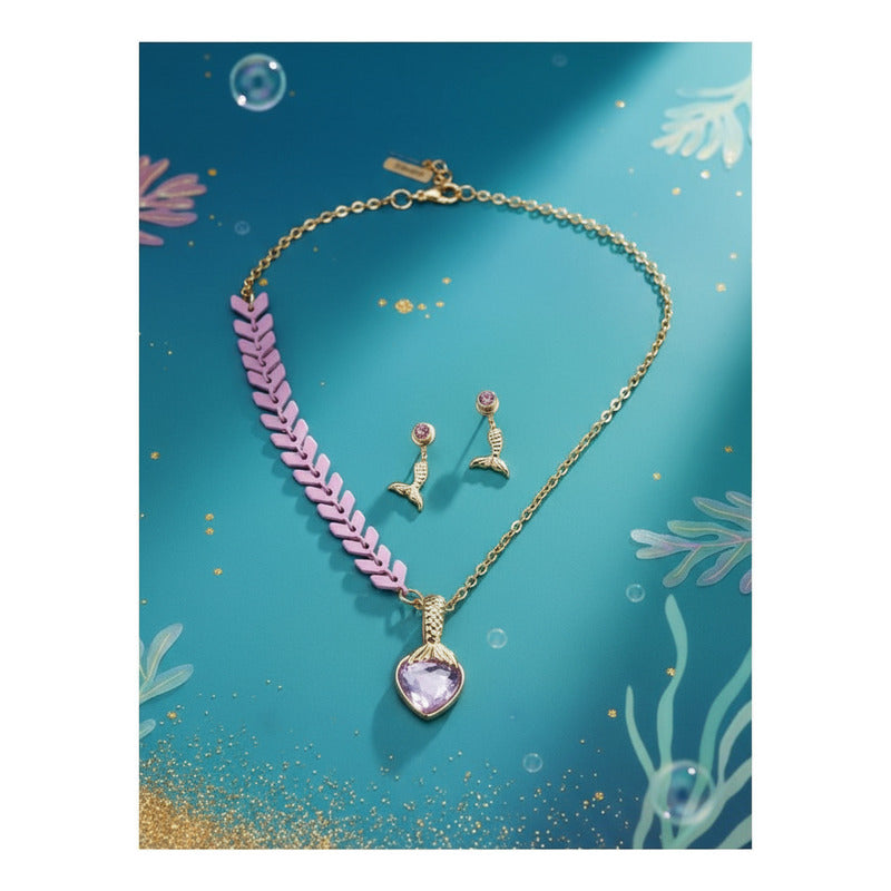 Coordinado Para Niña De Joyería Sirenita Zermat Dorado