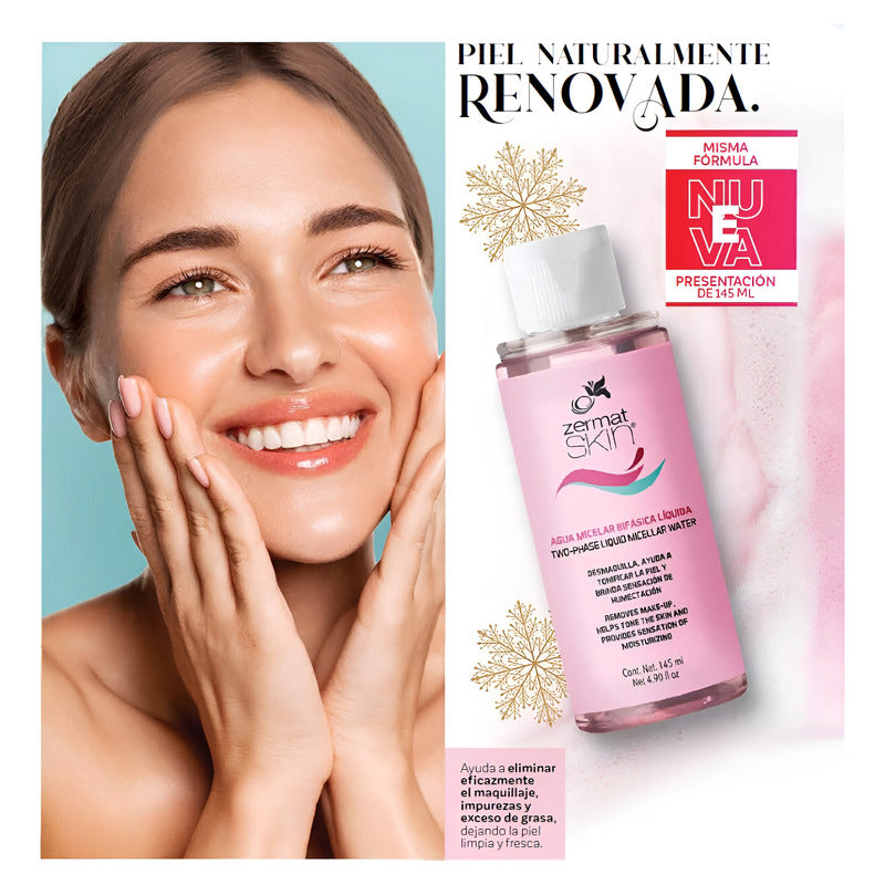 Desmaquillante Líquido Bifásico Zermat Skin Agua Micelar