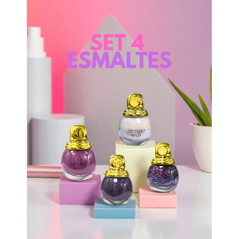 Eleva Tu Estilo Con El Set Reflex De 4 Esmaltes Zermat Varios
