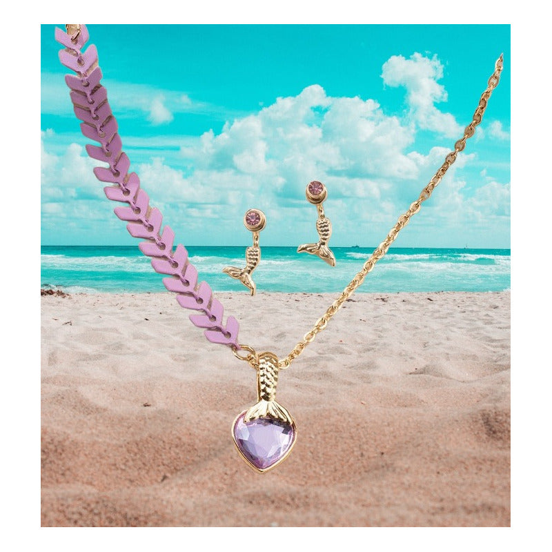 Coordinado Para Niña De Joyería Sirenita Zermat Dorado