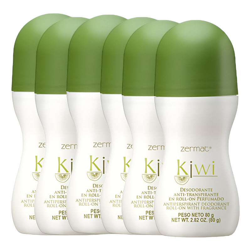 Paq 6 Desod Anti-transpirante Rollon Kiwi Perfumado Unisex
