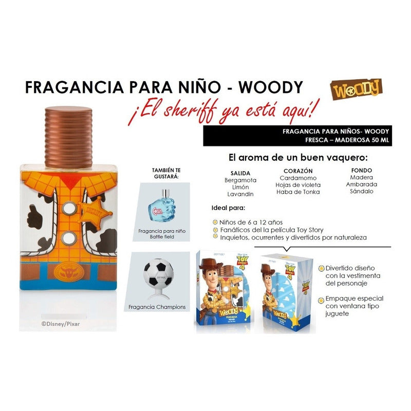 Fragancia Toy Story Woody Para Niño.