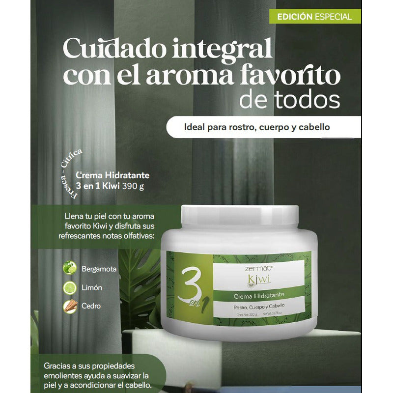 Crema Para Rostro, Cuerpo Y Cabello, Hidratante Kiwi 3 En 1  Mixta Día/noche