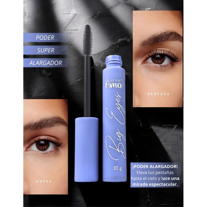 Máscara Super Alargadora De Pestañas Big Eyes 10 Gr Zermat Negro