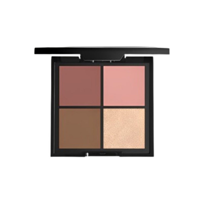 Paleta De Rubores Incluye Iluminador Eleganzza Zermat Tono Del Maquillaje Café