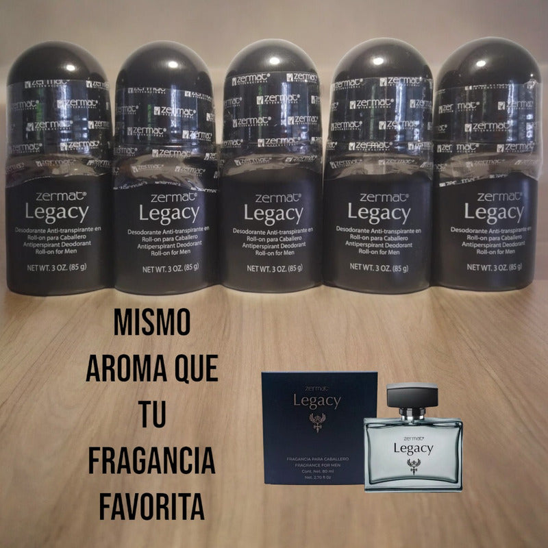 Paquete De 5 Desodorantes Antitranspirantes Legacy Caballero Maderosa