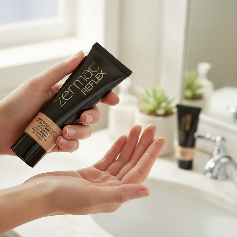 Maquillaje Líquido De Larga Duración Reflex 30 Ml - Zermat Caramelo