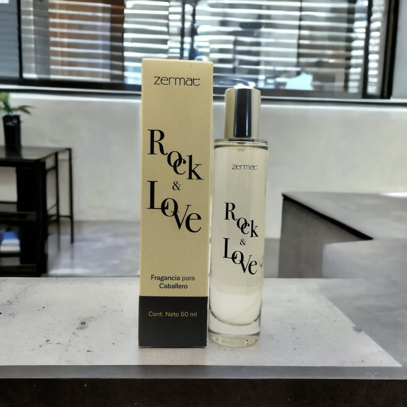 Fragancia Para Caballero Con Atomizador Rock And Love 60 Ml