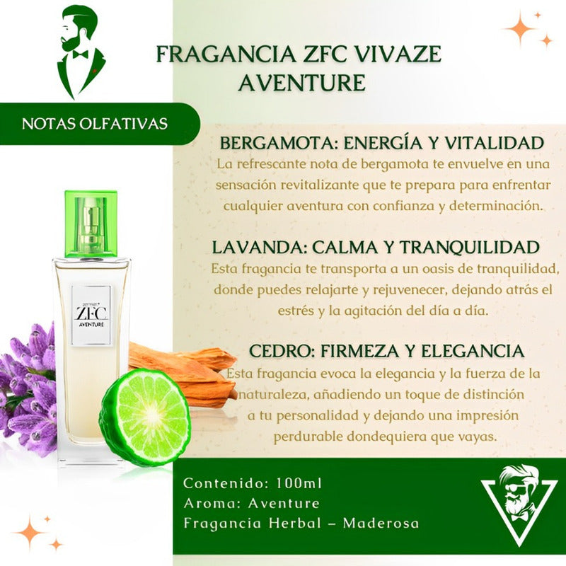 Fragancia Zfc Vivaze Aventure 100 Ml Para Caballero - Zermat