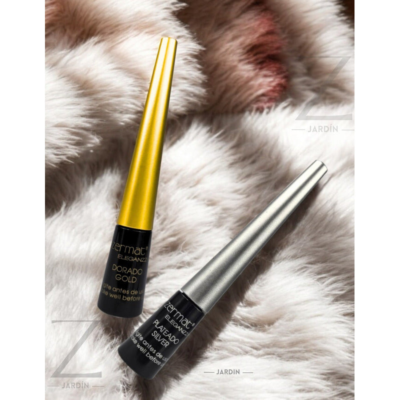 Delineadores Líquidos Brillantes Zermat Set 2 Uds. Plateado/dorado Gold Metalizado