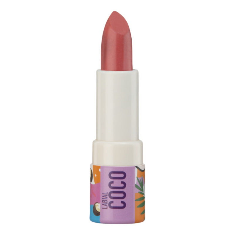 Labial Vegano En Barra Con Extracto De Coco & Karité Zermat Color Coral Macarron