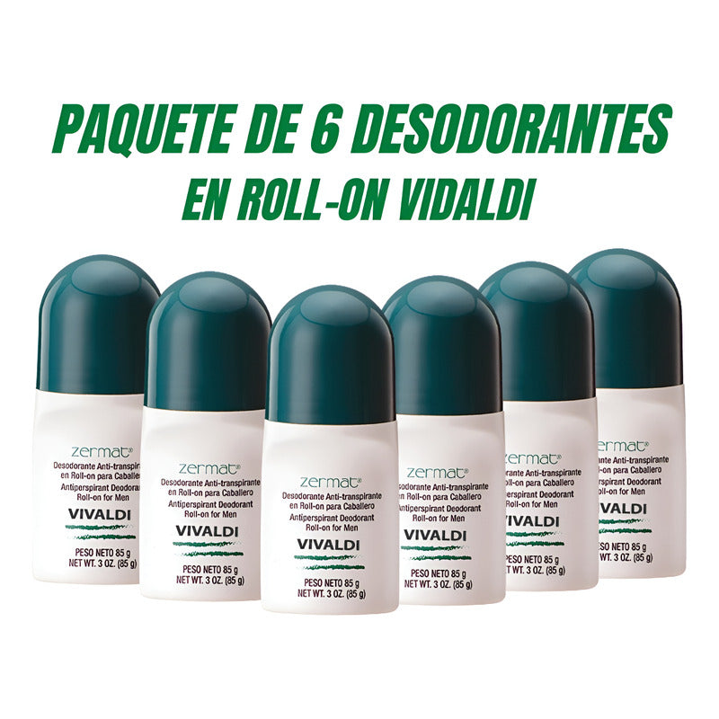 Paq 6 Desod Roll On Anti-transpirante Cab Vivaldi Zermat  Vivaldi