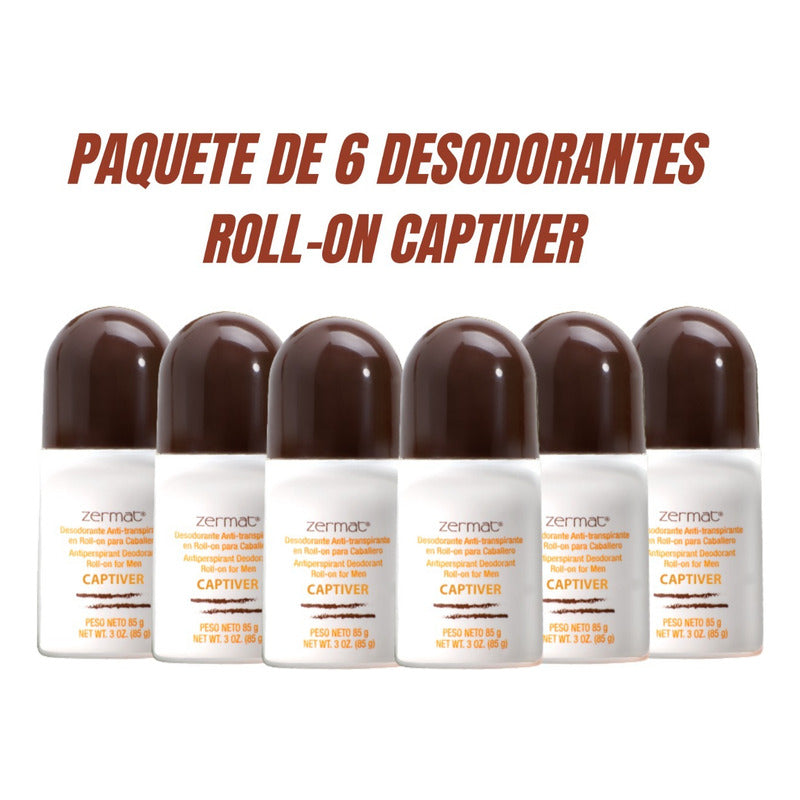 Paq 6 Desod Roll On Anti-transpirante Cab Captiver Zermat  Captiver