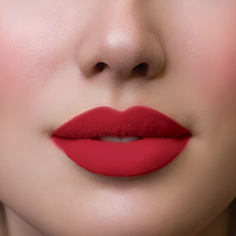 Labial Semimate Con Vitamina E Zermat Eleganzza Color Rojo Tulipan