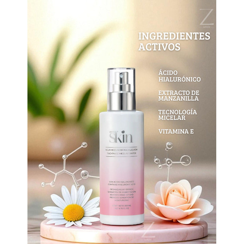 Agua Micelar Bifásica Zermat Skin 200ml Todo Tipo Piel