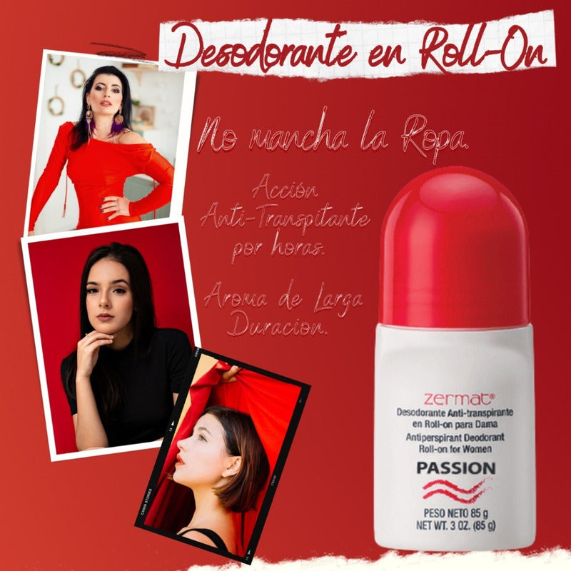 Paq 6 Desod Roll On Anti-transpirante Dama Pasión Zermat