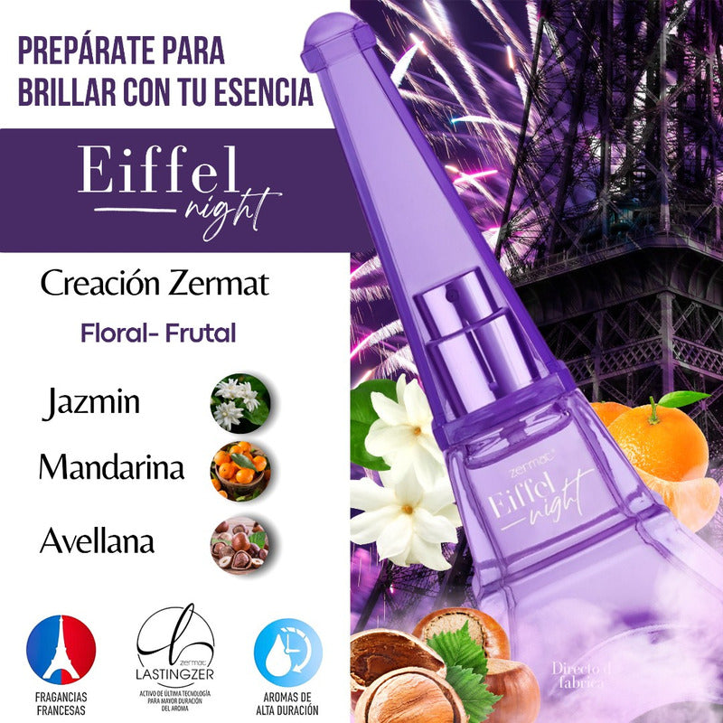 Perfume Para Dama Eiffel Night 50 Ml Zermat Floral Frutal