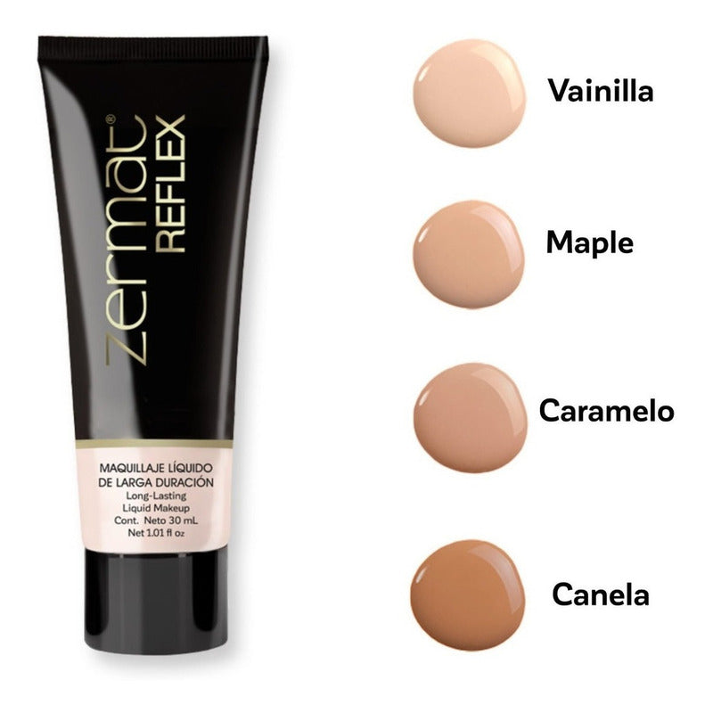 Maquillaje Líquido De Larga Duración Reflex 30 Ml - Zermat Canela