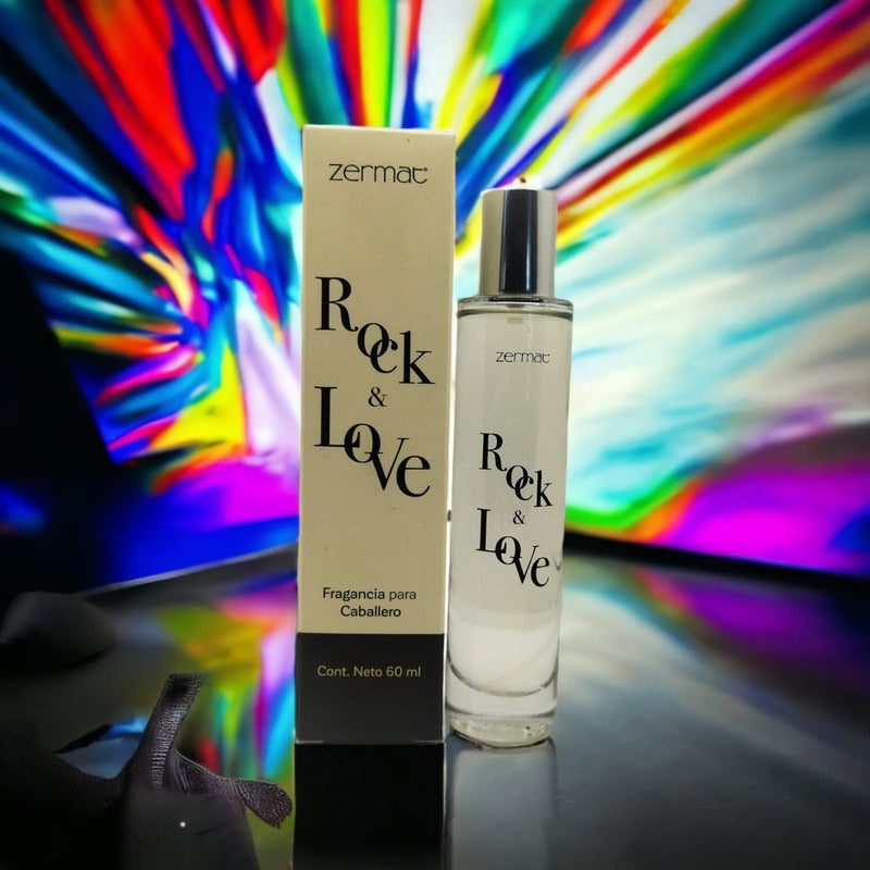 Fragancia Para Caballero Con Atomizador Rock And Love 60 Ml