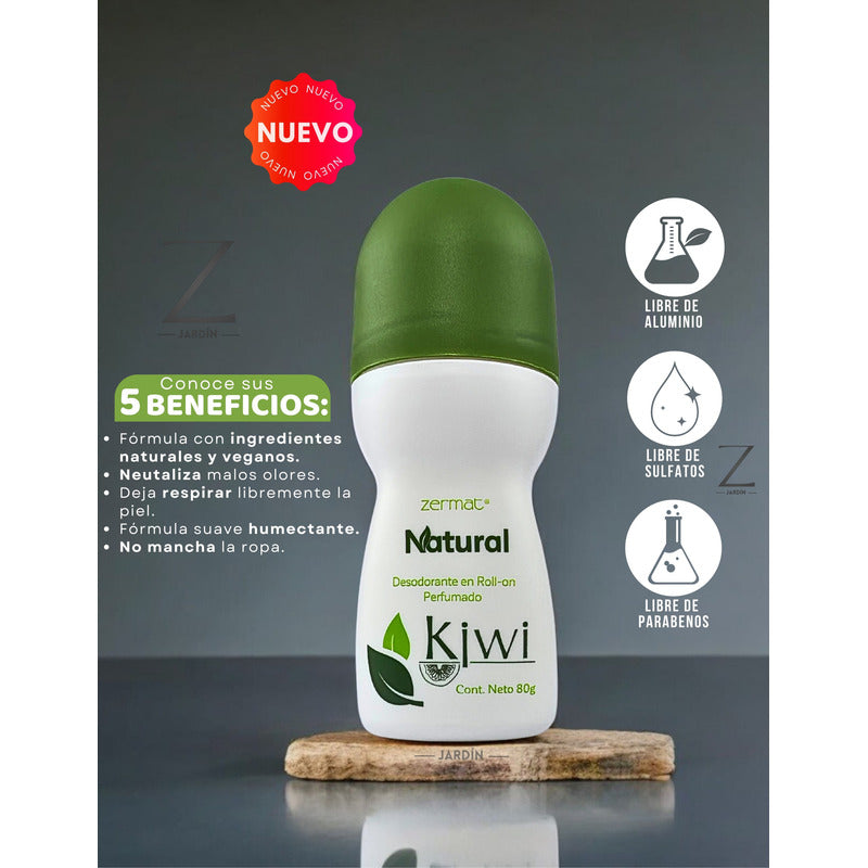 Desodorante Roll-on Kiwi Natural Zermat 80 Ml Sin Aluminio Kiwi