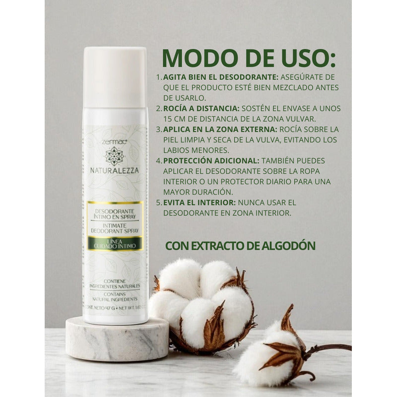 Desodorante Intimo Aerosol Zermat Spray Eficaz Y Refrescante Fresca Citrica