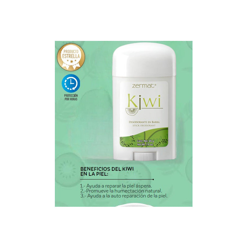 Desodorante En Barra Unisex  Kiwi, Fresco Cítrico Kiwi