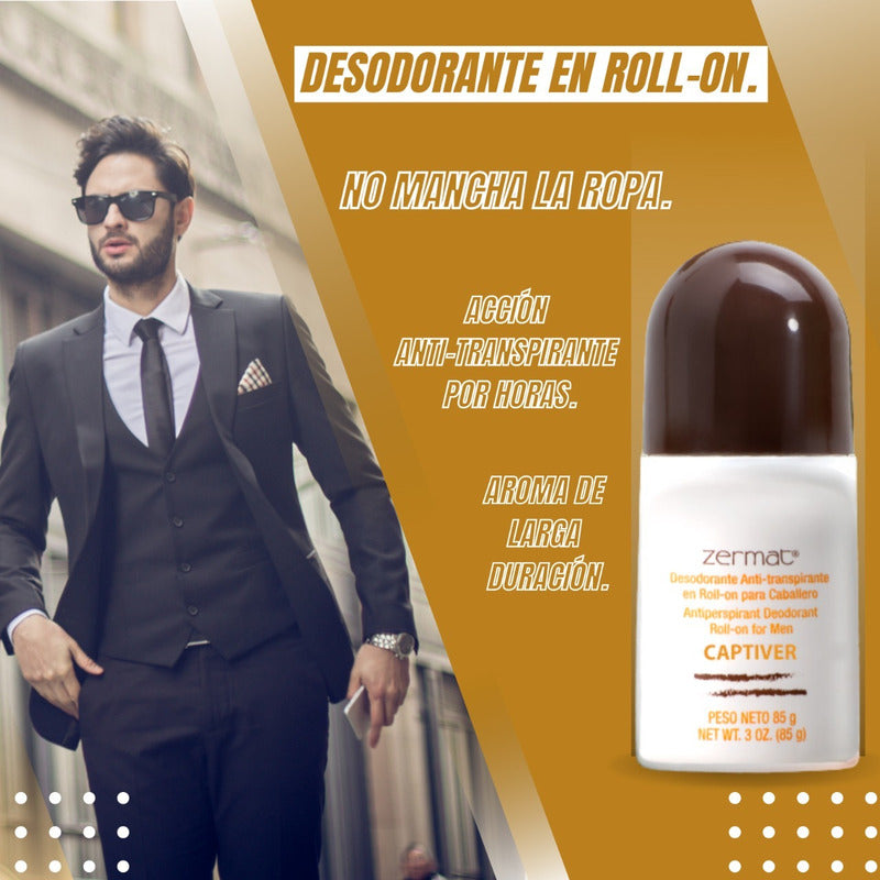 Paq 6 Desod Roll On Anti-transpirante Cab Captiver Zermat  Captiver