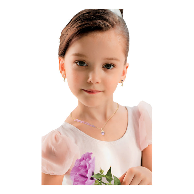 Coordinado Para Niña De Joyería Sirenita Zermat Dorado