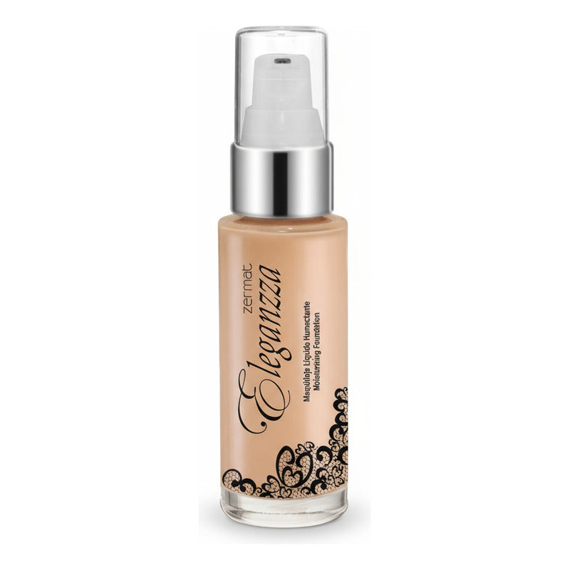 Maquillaje Líquido Facial Humectante  Eleganzza Zermat Natural