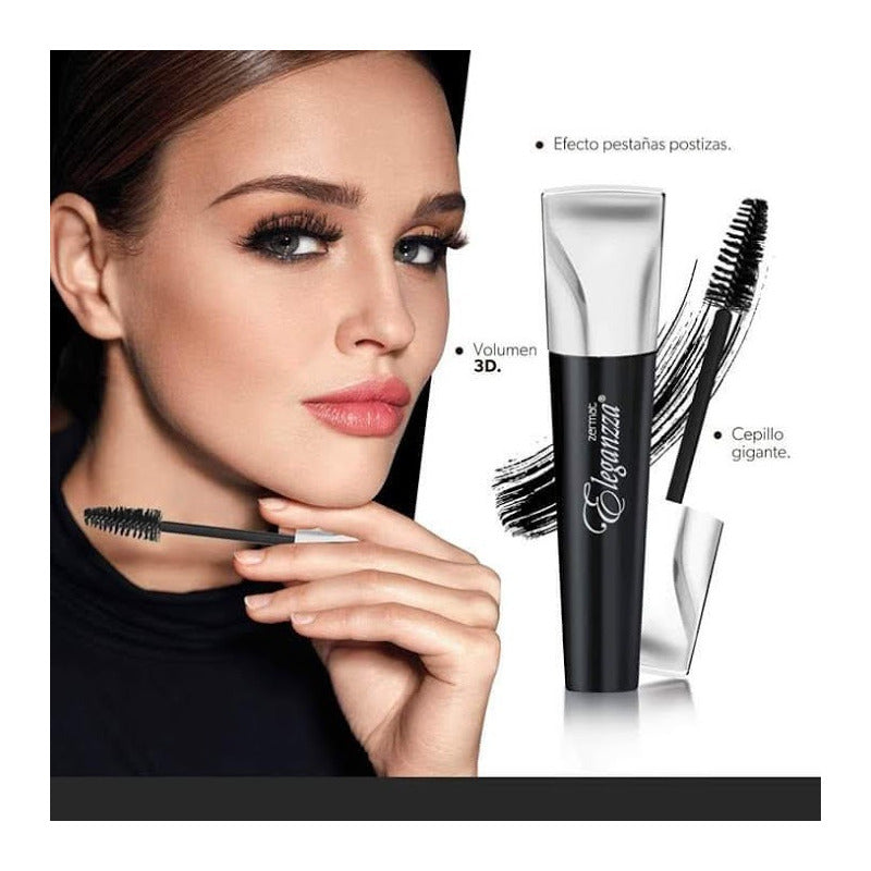 Mascara Para Pestañas 3d  Eleganzza Zermat Negro
