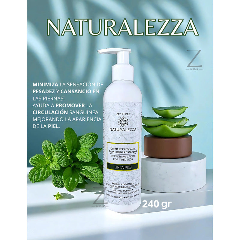 Crema Refrescante Para Piernas Cansadas Formula Organica Aloe Mentol