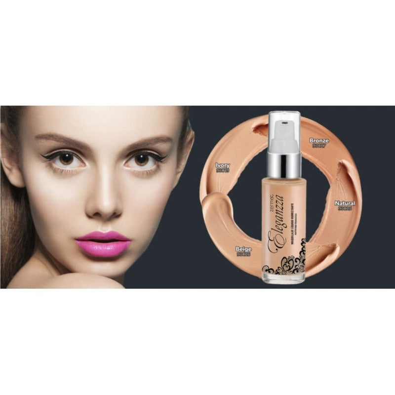 Maquillaje Líquido Facial Humectante  Eleganzza Zermat Ivory
