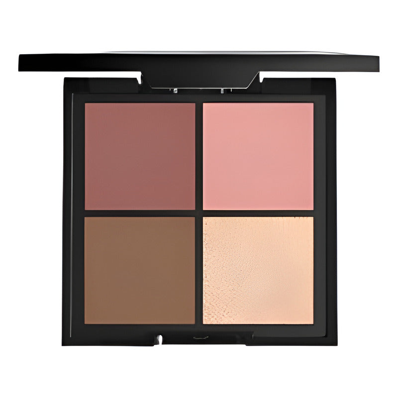 Paleta De Rubores Incluye Iluminador Eleganzza Zermat Tono Del Maquillaje Café