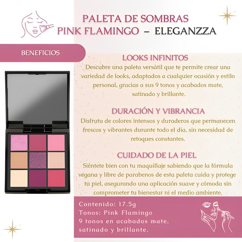 Paleta De Sombras  Zermat Eleganzza Flamingo Fantasy Flamingo Fantasy