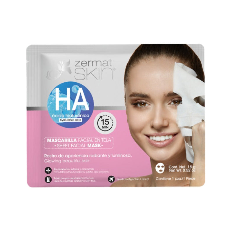 Duo Mascarilla Facial En Tela Ácido Hialurónico Y Vitamina C Todo Tipo De Piel