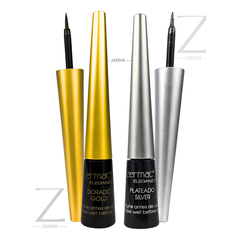 Delineadores Líquidos Brillantes Zermat Set 2 Uds. Plateado/dorado Gold Metalizado