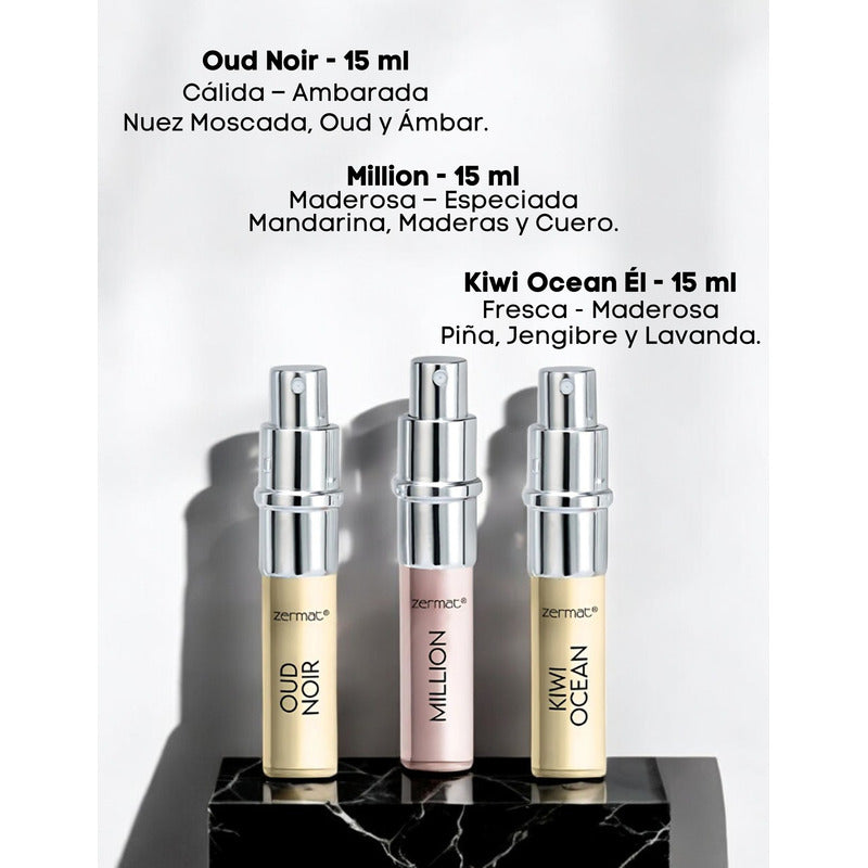 Estuche Recargable 3 Fragancias Para Cab Zermat 3 X 15 Ml