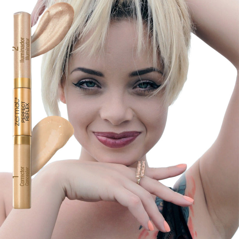 Corrector E Iluminador Líquido Glam  Reflex De Zermat Glam
