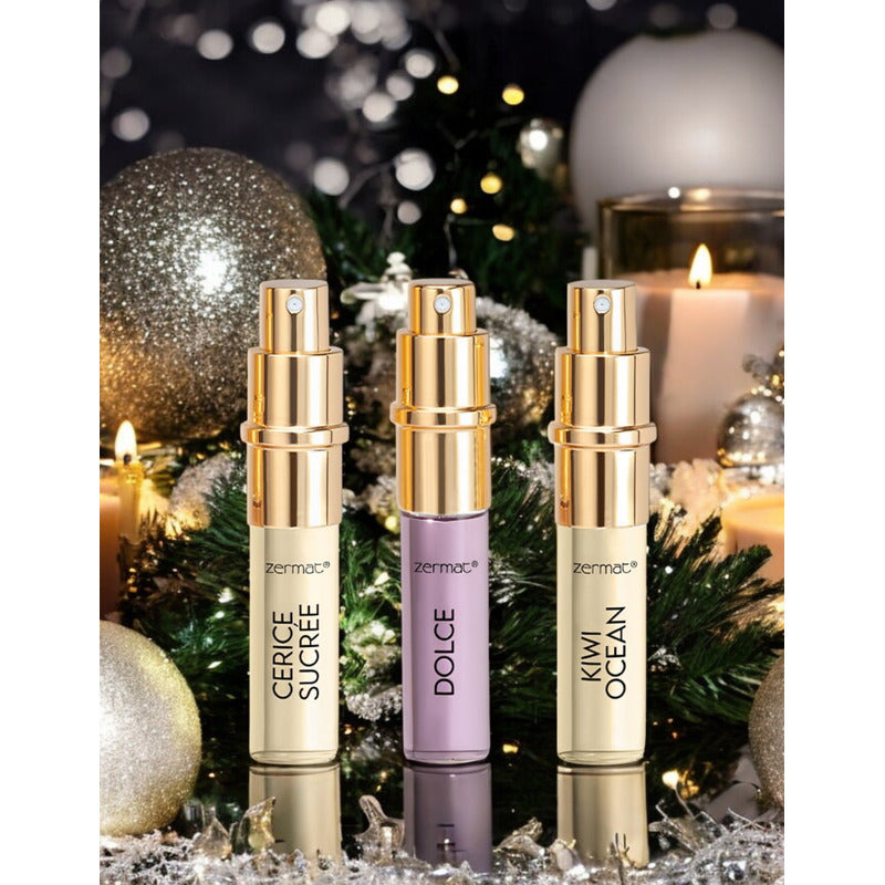 Estuche Recargable 3 Fragancias Para Dama Zermat 3 X 15 Ml