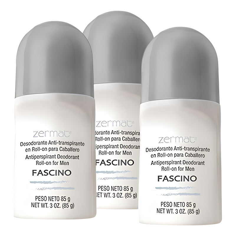 3 Desodorantes Zermat Roll On Fragance Collection Hombre Fascino