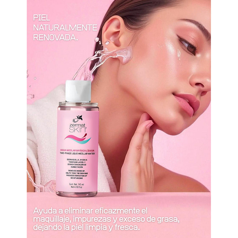 Desmaquillante Líquido Bifásico Zermat Skin Agua Micelar