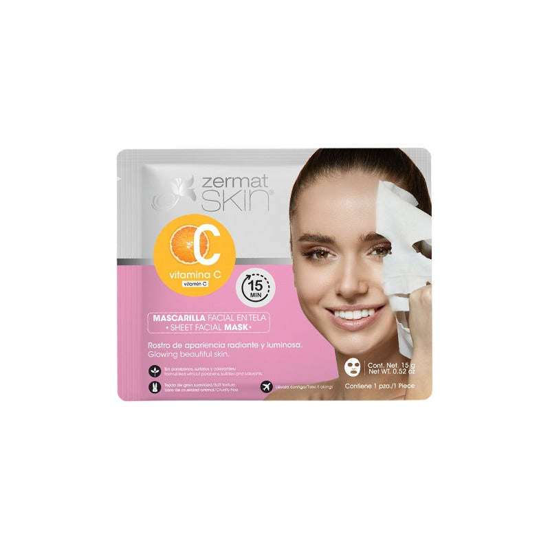 Duo Mascarilla Facial En Tela Ácido Hialurónico Y Vitamina C Todo Tipo De Piel