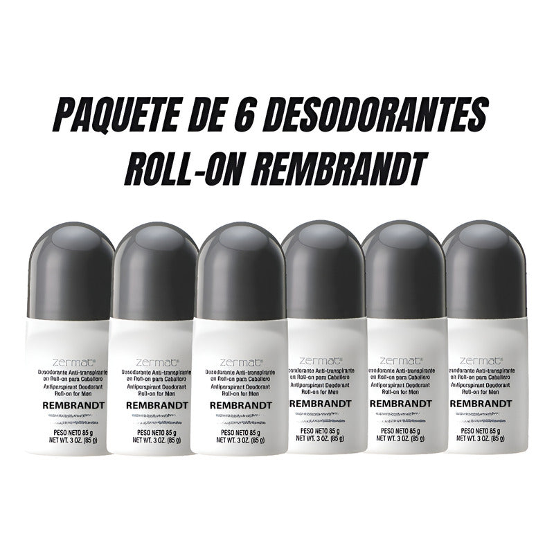 Paq 6 Desod Roll On Anti-transpirante Cab Rembrandt Zermat  Rembrandt