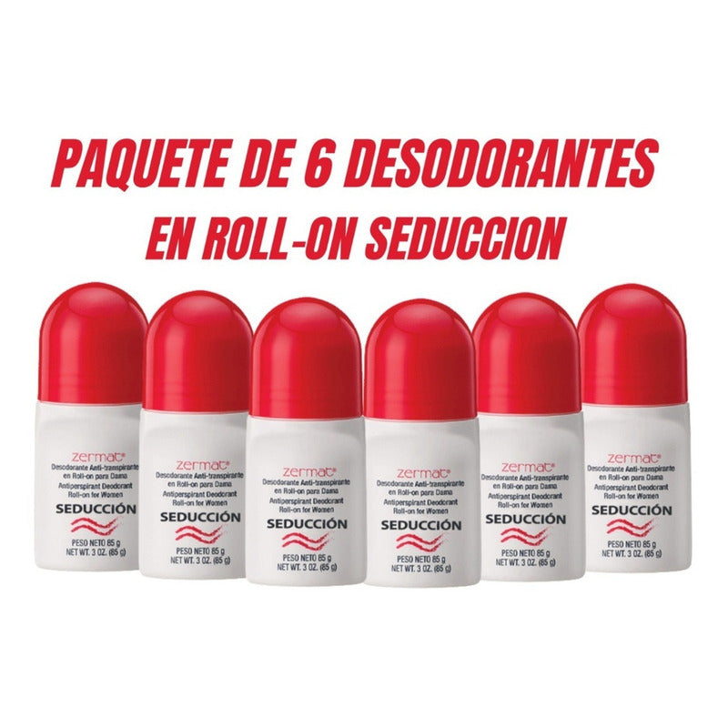 Paq 6 Desod Roll On Anti-transpirante Dama Seduccion Zermat